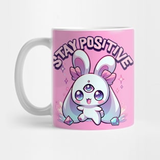 Stay Positive Three Eyed Moon Bunny Mug